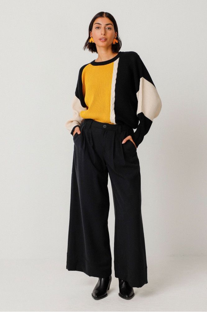 Nia Palazzo Trousers, Colour: Black, Size: 6, Style: WTR00502