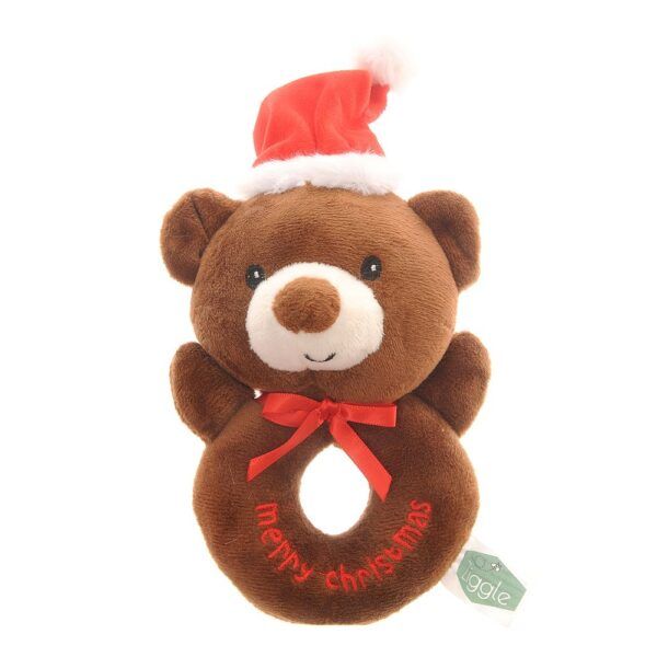 Bear Plush Christmas Baby Rattle, Style: COMF2316