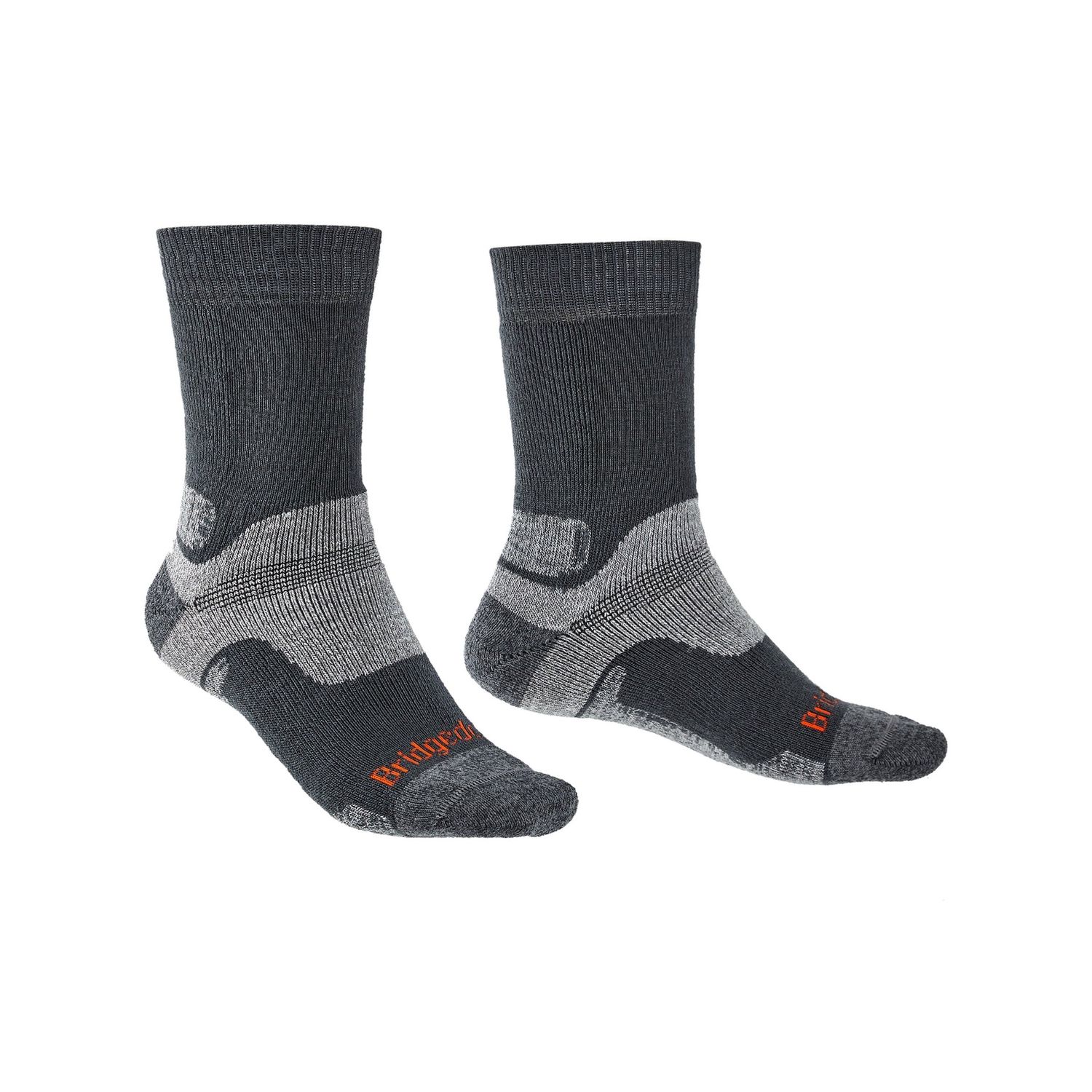 Hike Midweight Merino Performance Mens Boot Socks, Colour: Gunmetal, Size: M, Style: 710169