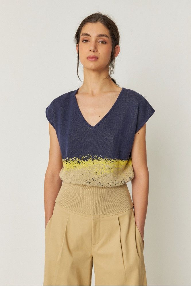 ELBA-GOTS SWEATER / Navy Violet, Size: 8, Style: SSW00722