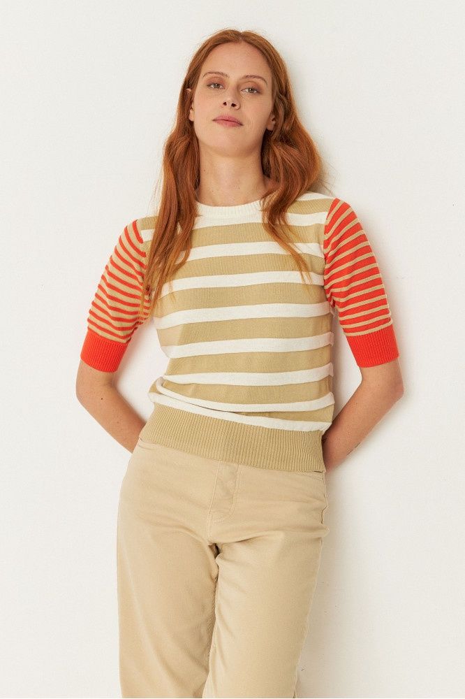 MUIKE-GOTS SWEATER / Red Tile/Sand