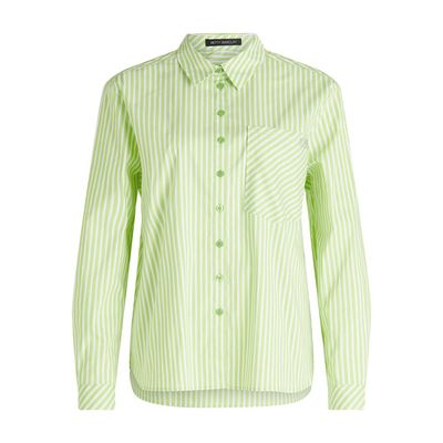 Striped Long Sleeve Blouse 8816 Lime/White