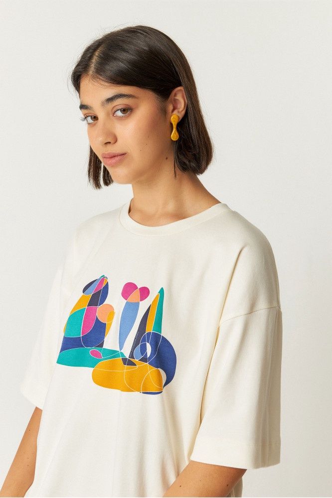 LARIZ-GOTS T-SHIRT / Cream, Size: S, Style: STS01072