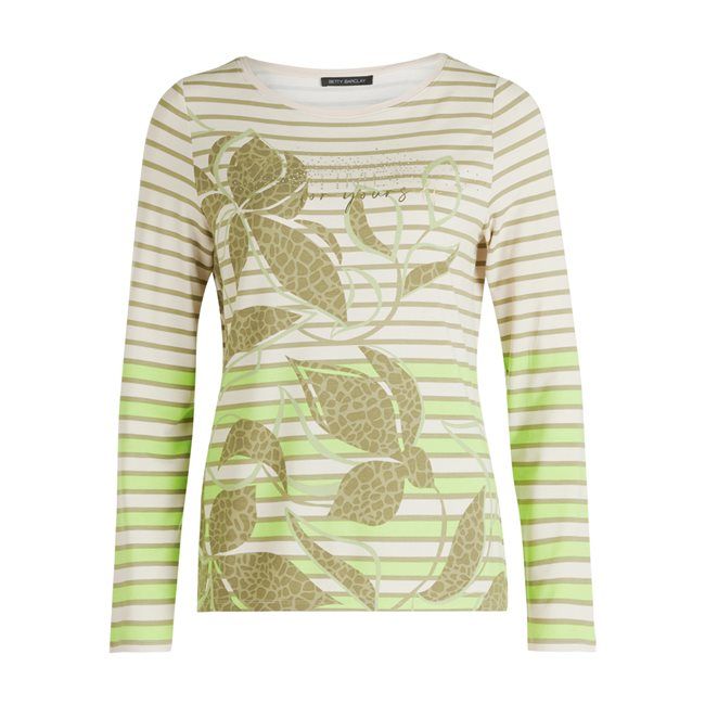 Striped Print Short Sleeve Top 2397