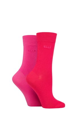 Ladies 2 Pack Plain Bamboo Socks SA12