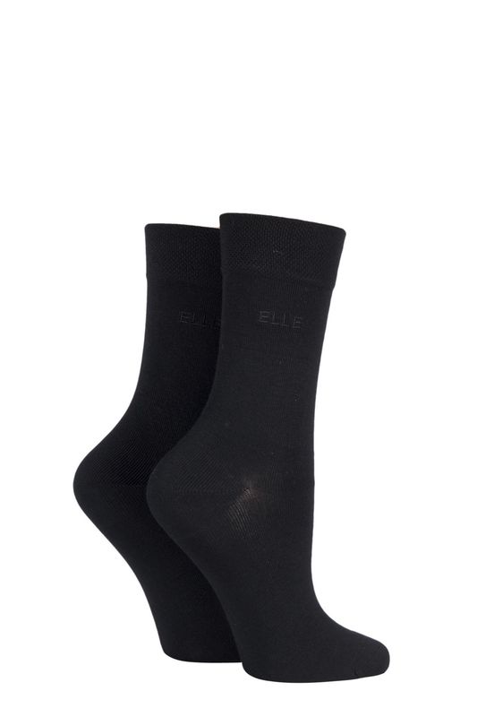 Ladies 2 Pack Plain Bamboo Socks SA12