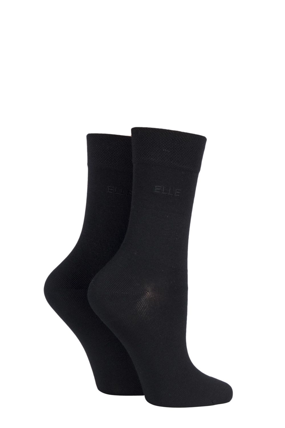 Ladies 2 Pack Plain Bamboo Socks SA12, Colour: Black, Size: 4-8