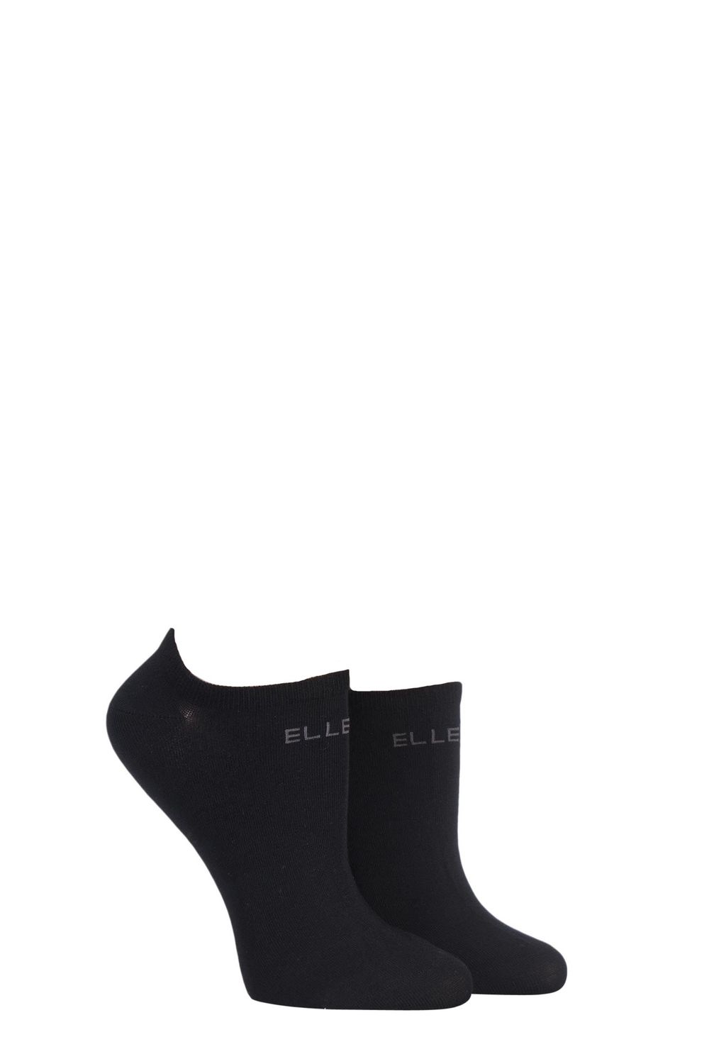 Ladies 2 Pack Bamboo No Show Socks SA14, Colour: Black, Size: 4-8