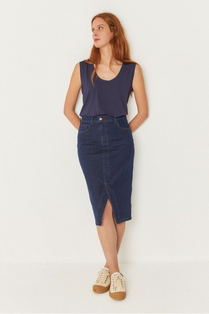 AINTZANE SKIRT / Dark Denim, Size: 8, Style: SSK00656