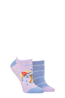 2 Pack Striped &amp; Patterned Bamboo No-Show Socks SA15