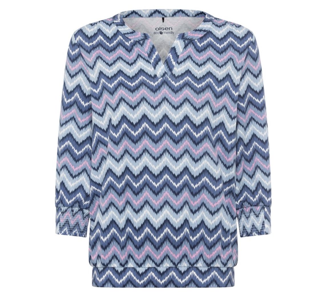 Back in Bloom Chevron Print Top 11105043