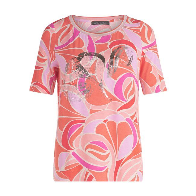 Coral AOP Short Sleeved Top 2402