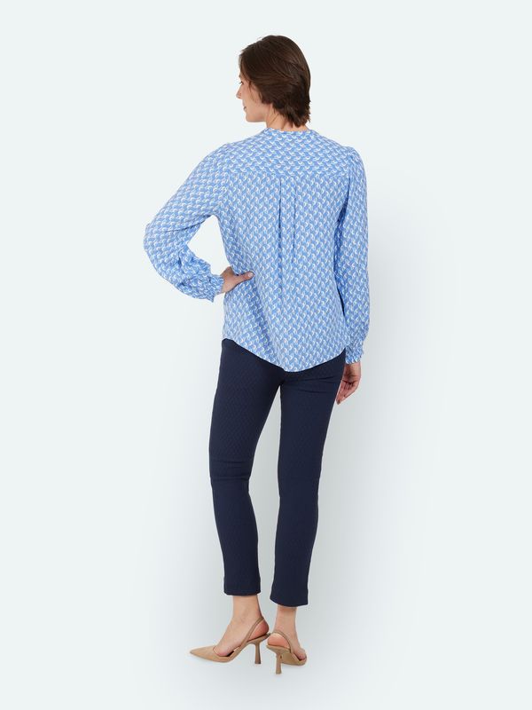 Geo Print Blouse 218615 - Light Blue