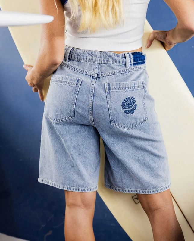Aggie Relaxed Denim Short- Vintage Blue