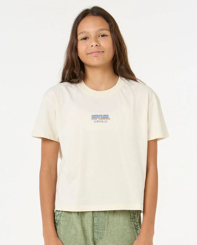 Sun &amp; Sea Crop Tee Girls - Bone