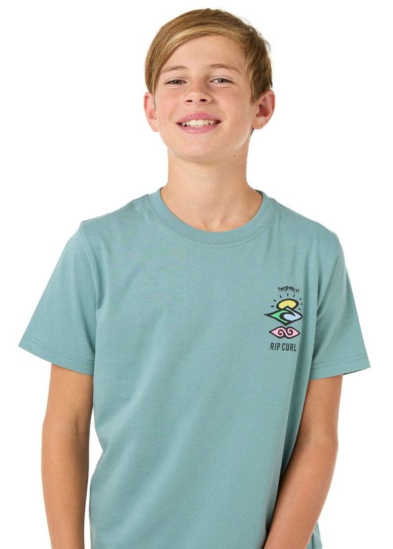 Search Icon Short Sleeve Tee Boys - Blue Lagoon