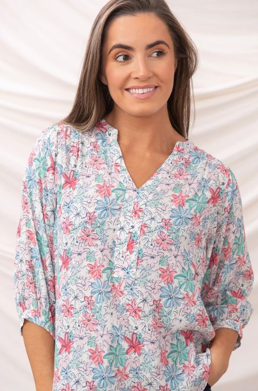 Lola Blouse - Pastel Floral