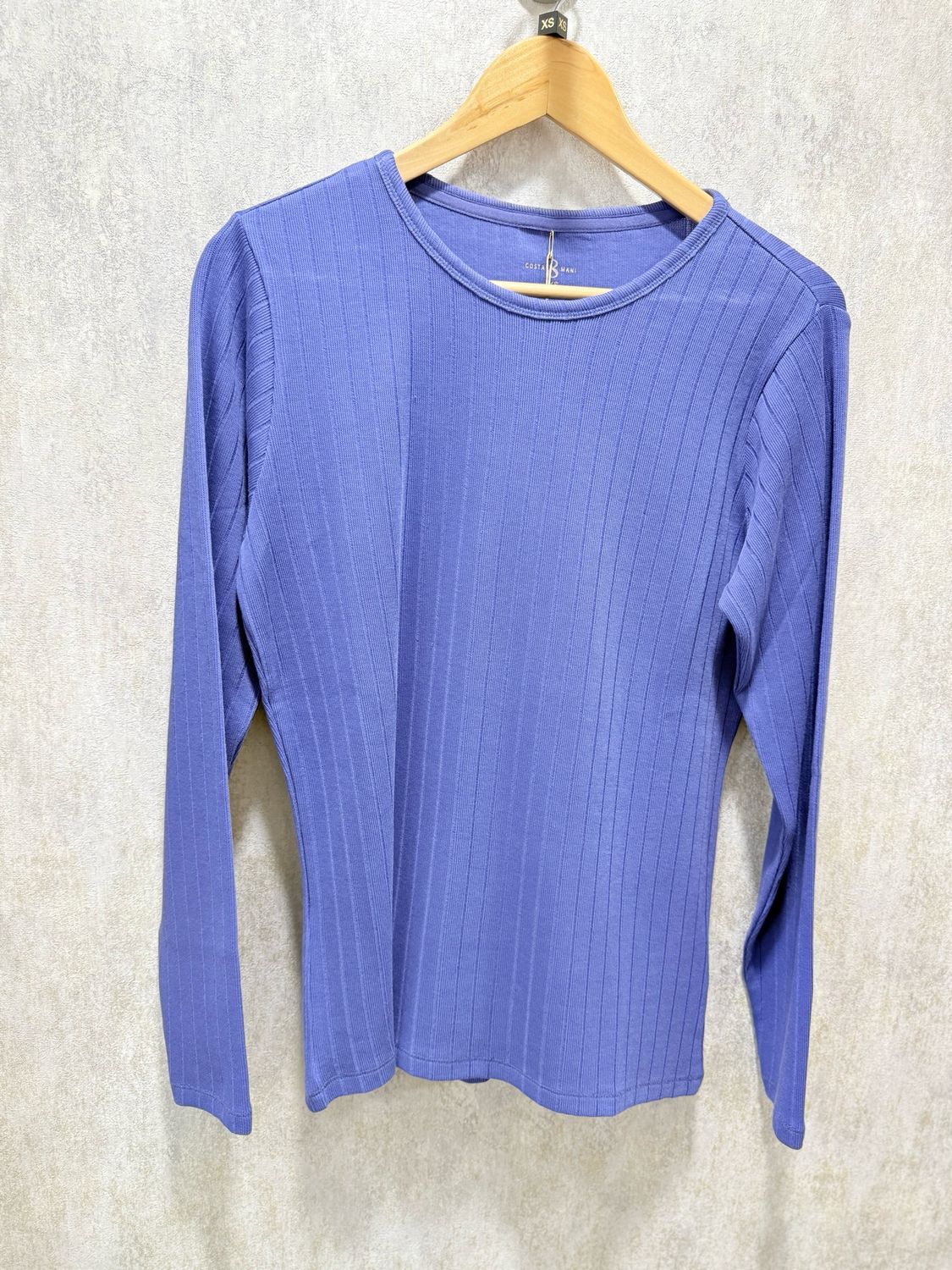 Rib Long Sleeve Tee - Purple/Blue