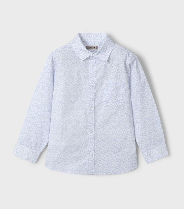 Boy Long Sleeved Print Shirt 3117 - Sky Blue
