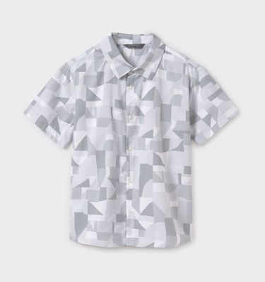 Boy Printed Short Sleeve Shirt 6138 - Eucalyptus