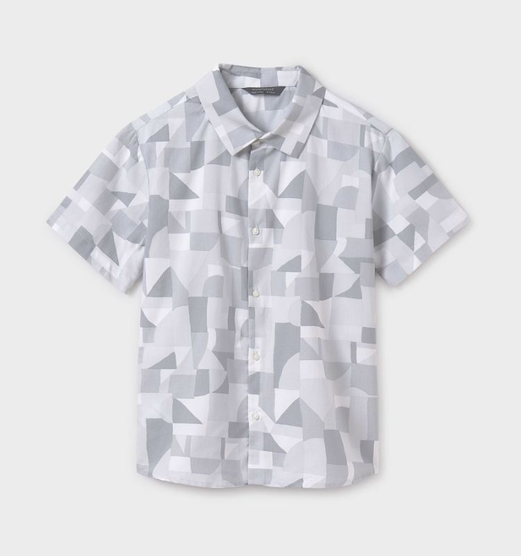 Boy Printed Short Sleeve Shirt 6138 - Eucalyptus