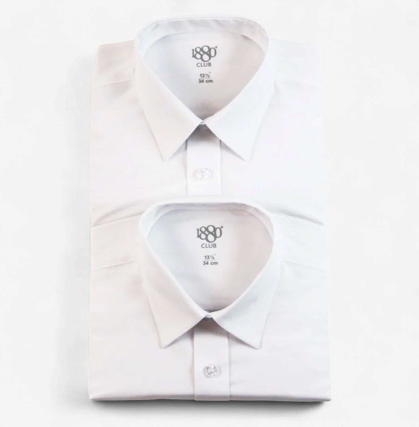 Junior Toulon Slim Fit Short Sleeve Shirt Twin Pack - White