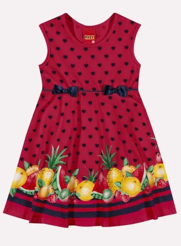 Tropical Fruit Dress 1000506 - Red