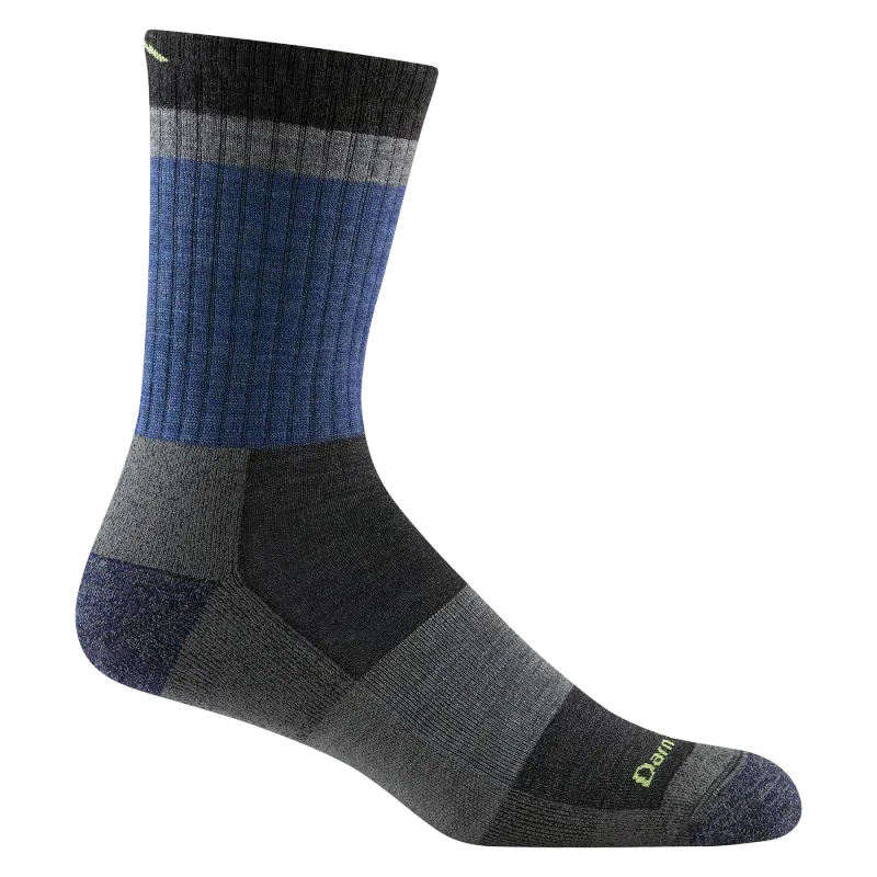 Men's Heady Stripe Micro Crew Lightweight Hiking Sock - Blue