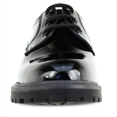 Bailey Black Patent Lace Up Shoes - Junior