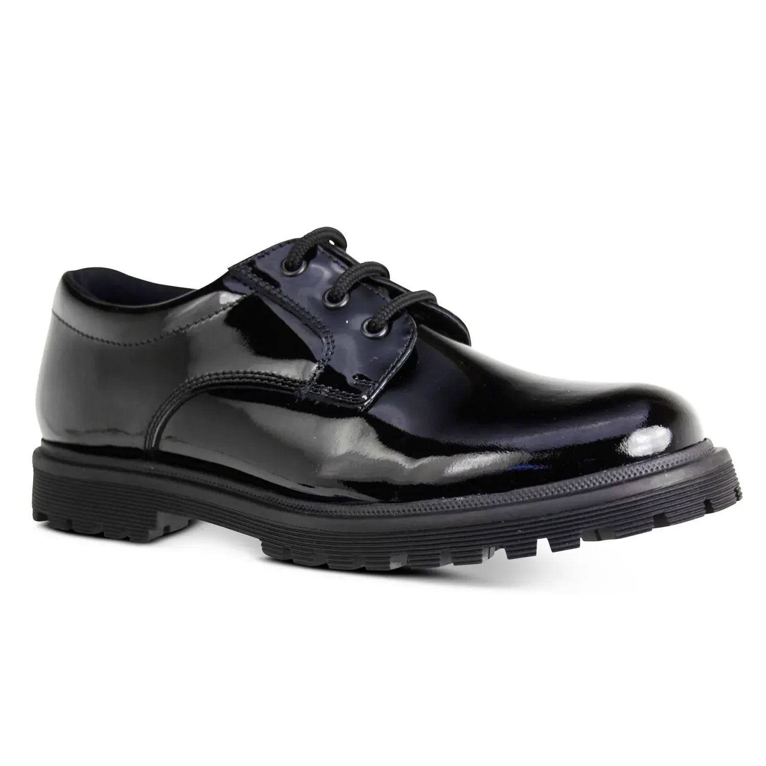 Bailey Black Patent Lace Up Shoes - Junior, Size: 3