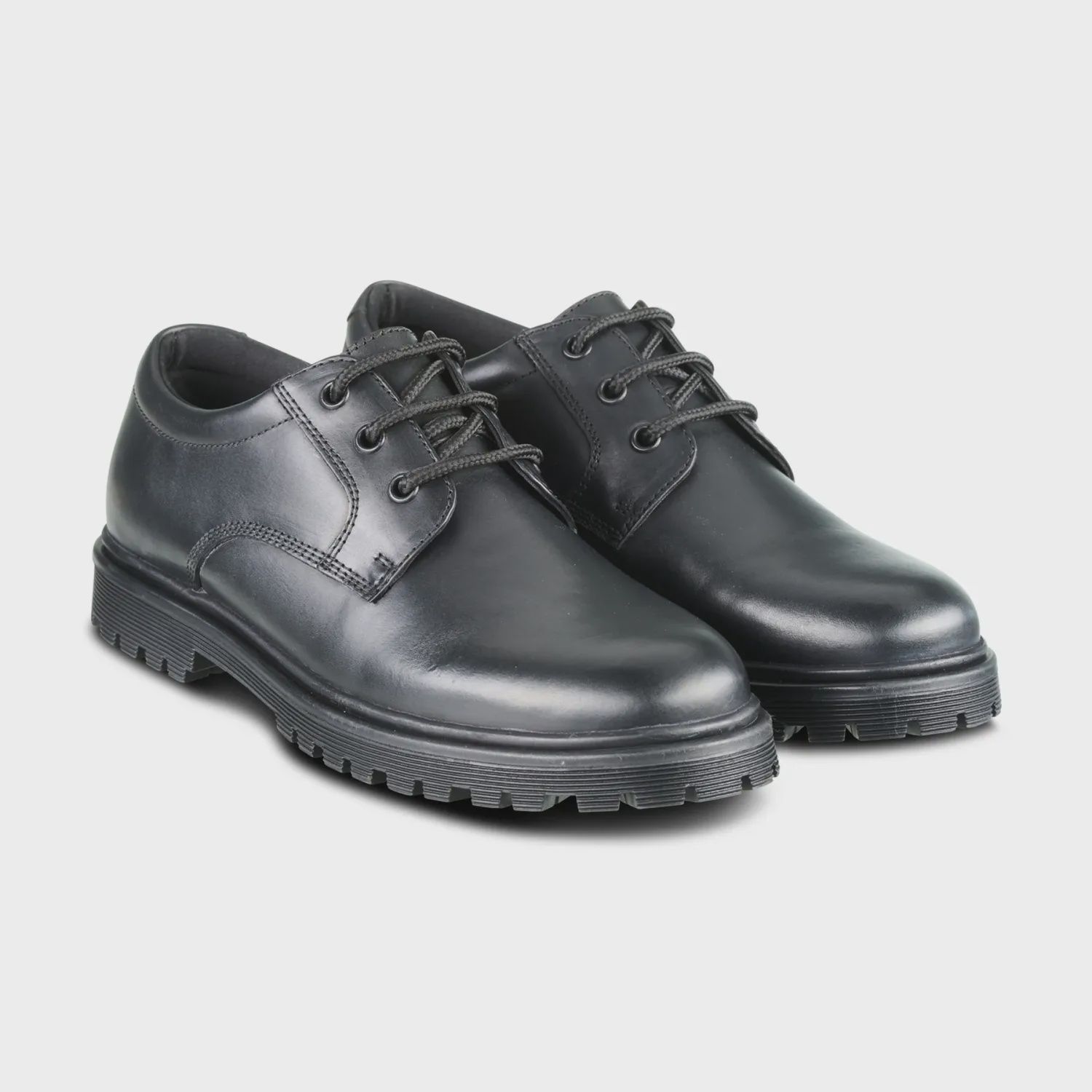 Bailey Black Leather Lace Up Shoe - Senior, Size: 7