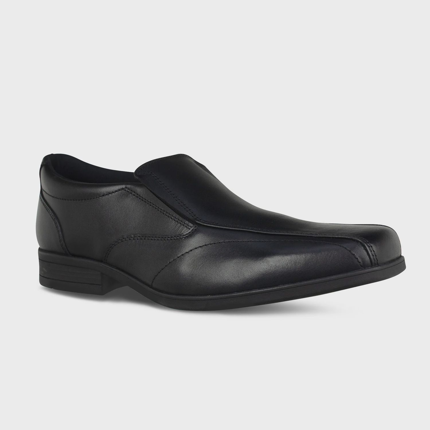 Harvey Black Leather Slip On Shoe - Senior, Size: 7