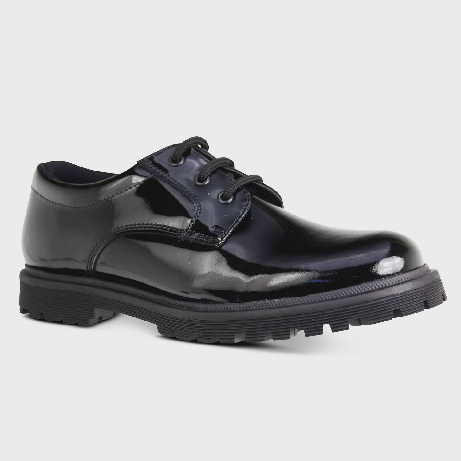 Bailey Black Patent Lace Up Shoes - Senior, Size: 7