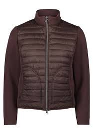 Quilted/Jersey Combi Jacket - Light Maroon Brown