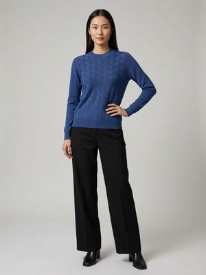 Medium Blue Crew Neck with Triangle Pattern SV372