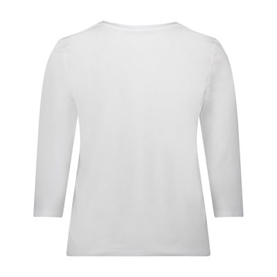 NEVER MIND Print 3/4 Sleeve Top in White