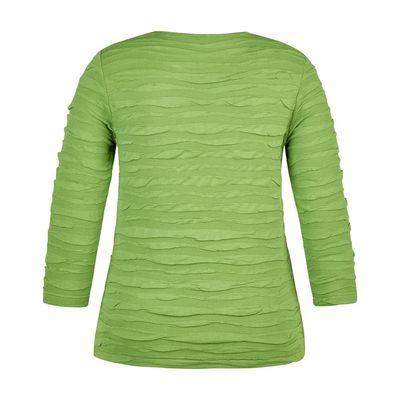Wave Structure 3/4 Sleeve Top in Fresh Moss Green
