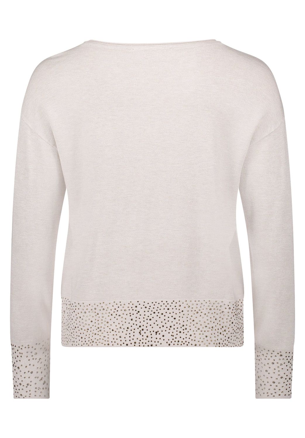 Rhinestone Hem Jumper - Beige