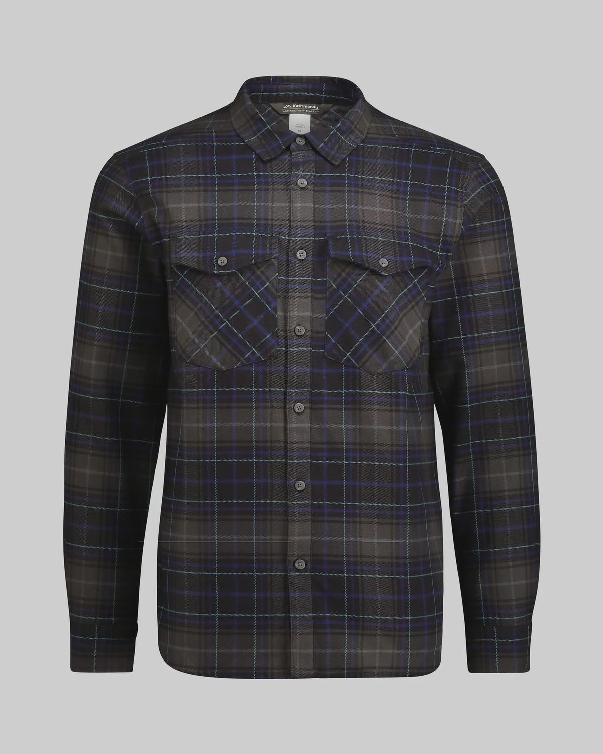 Carrillon HF Mens Long Sleeve Shirt - Charcoal, Colour: Hillside Plaid, Size: XS, Style: KB0216