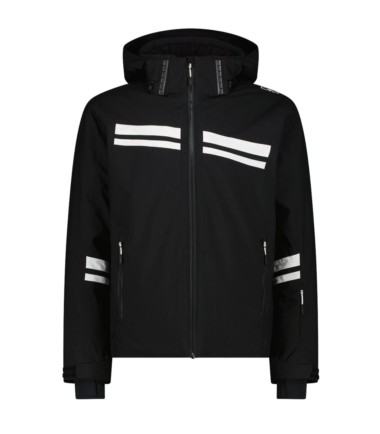 Men's Hooded Twill Ski Jacket 35W0017 - Black, Size: 46
