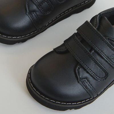 Comet Black Leather Boys Shoes