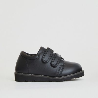 Comet Black Leather Boys Shoes