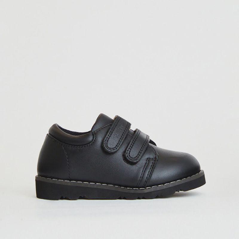 Comet Black Leather Boys Shoes