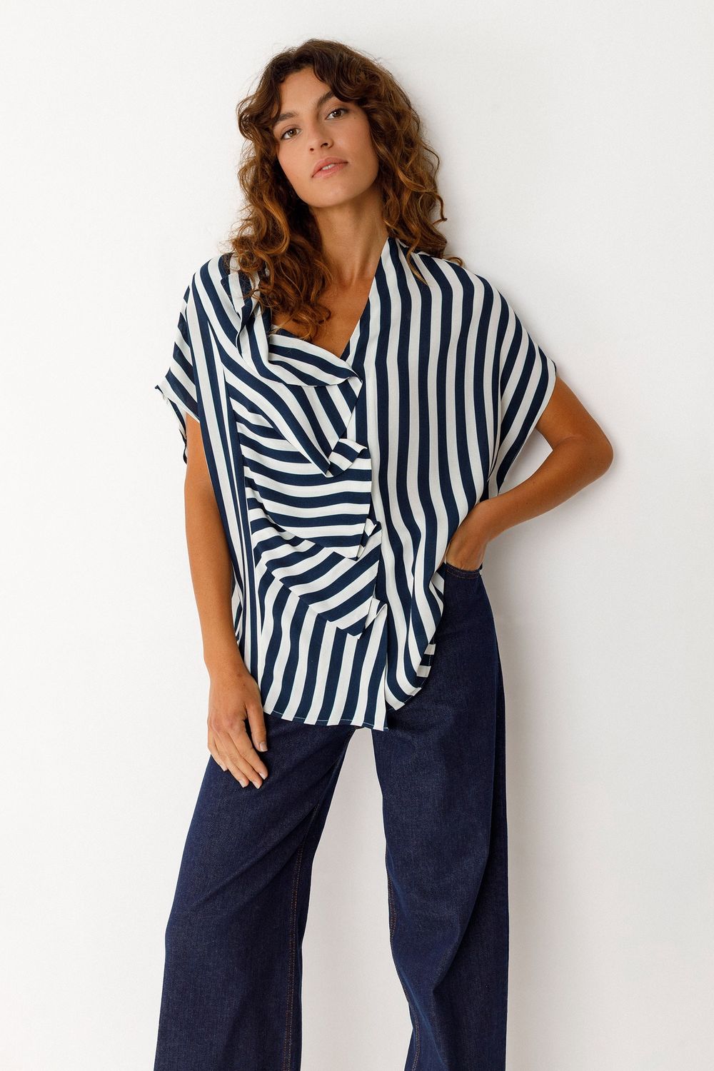 Kaua Shirt - Navy Stripes, Size: S, Style: SSH00671-GB9