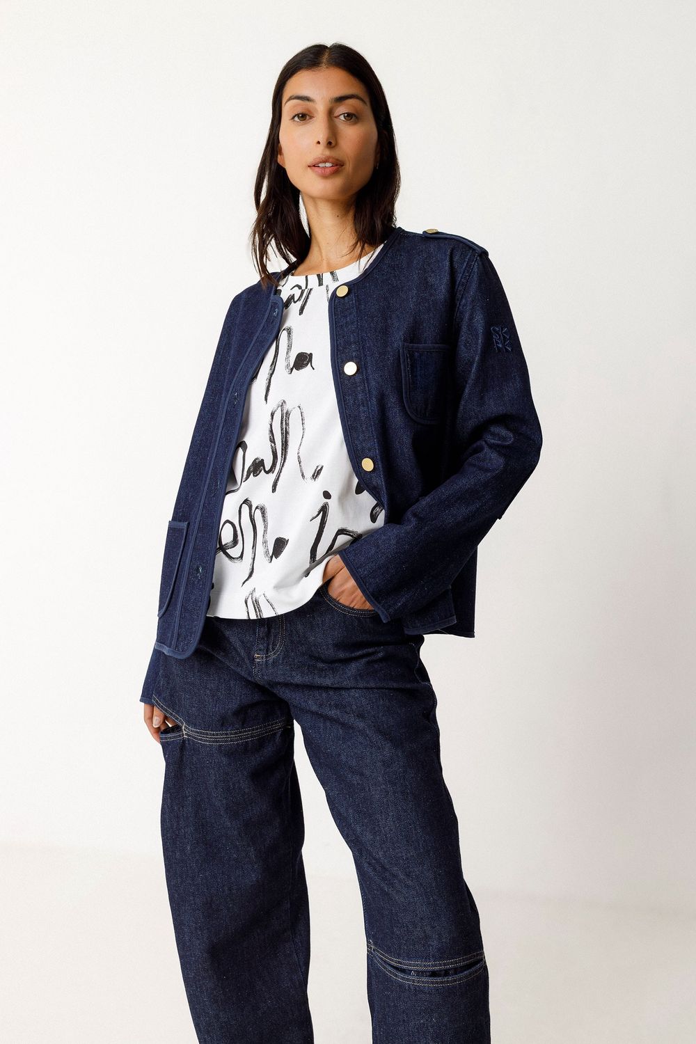 Aiku Jacket - Deep Denim, Size: S, Style: SJC00486-0SD