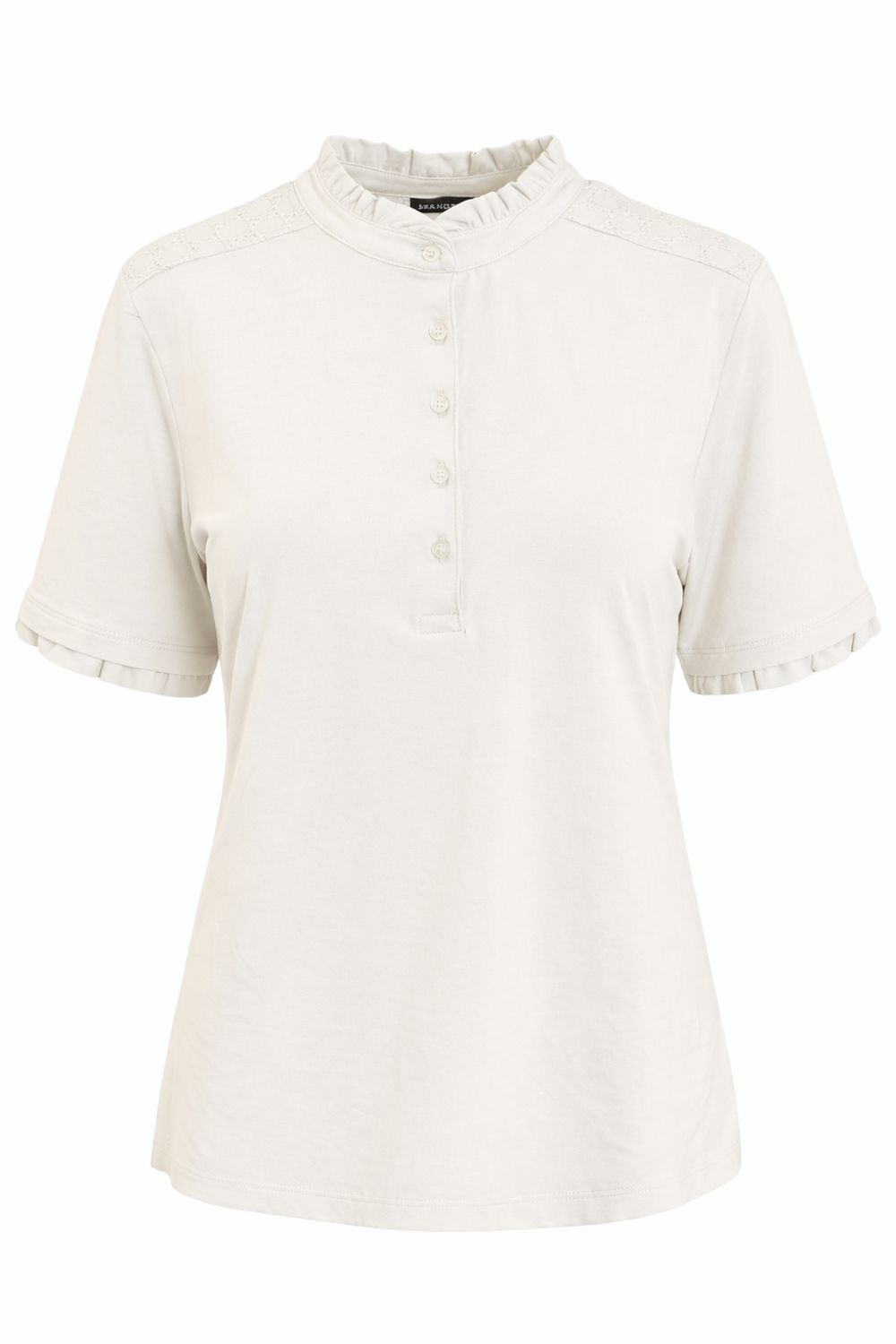 Offwhite Broiderie Trim Short Sleeve Top 220160