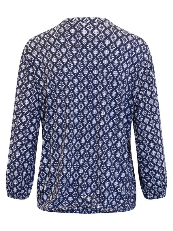 Navy Geometric 3/4 Sleeve Top 219848