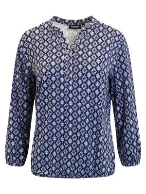 Navy Geometric 3/4 Sleeve Top 219848