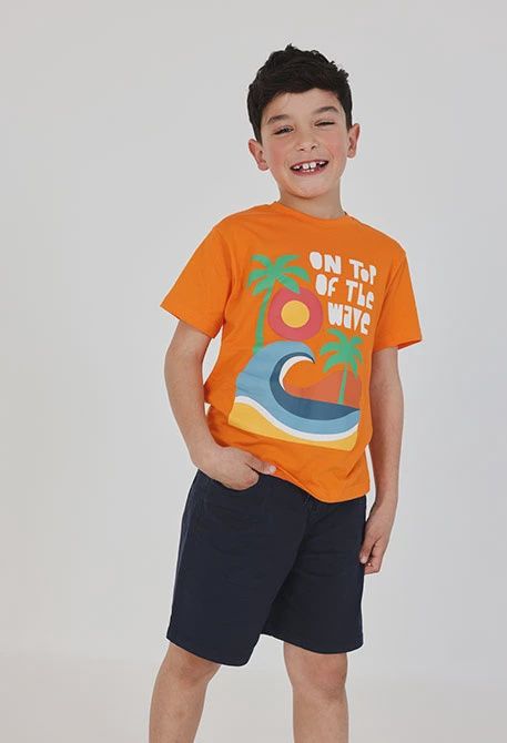 Boy's Navy Gaberdine Bermuda Shorts - 693053