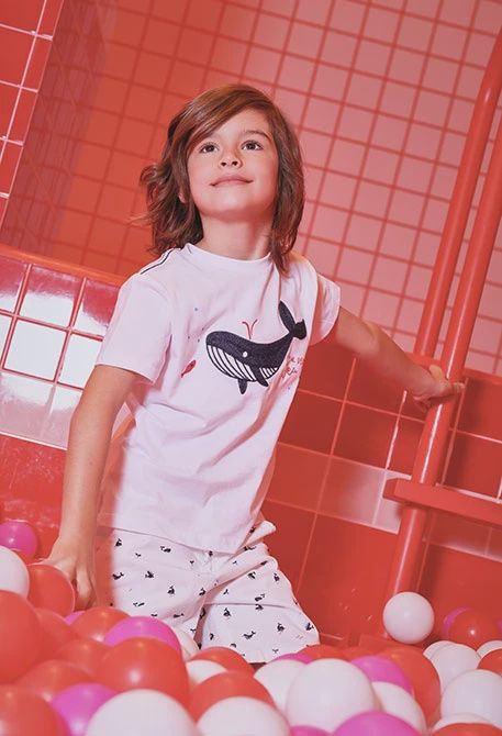Boy's White T-Shirt Whale In The Deep Sea - 823003